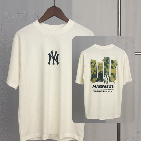 WHITE LOGO PRINT  DROP SOULDER