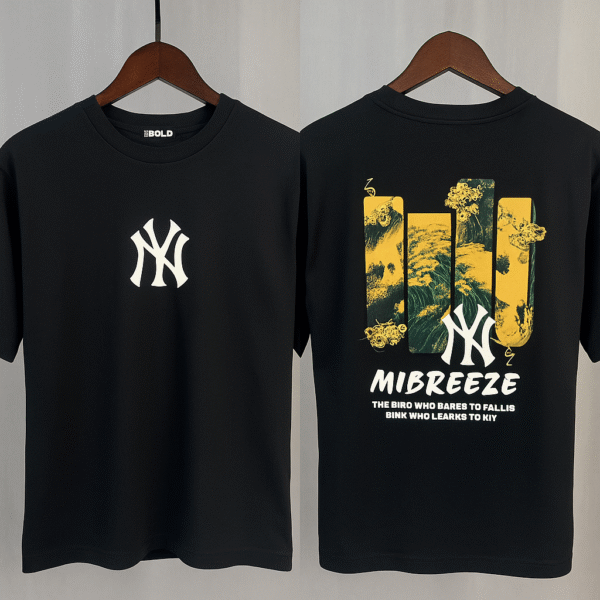 BLACK LOGO PRINT DROP SOULDER