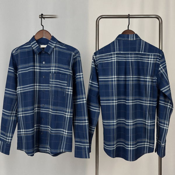 DARK BLUE WITH ASH STRIP FULL SLEEVE SHIRT