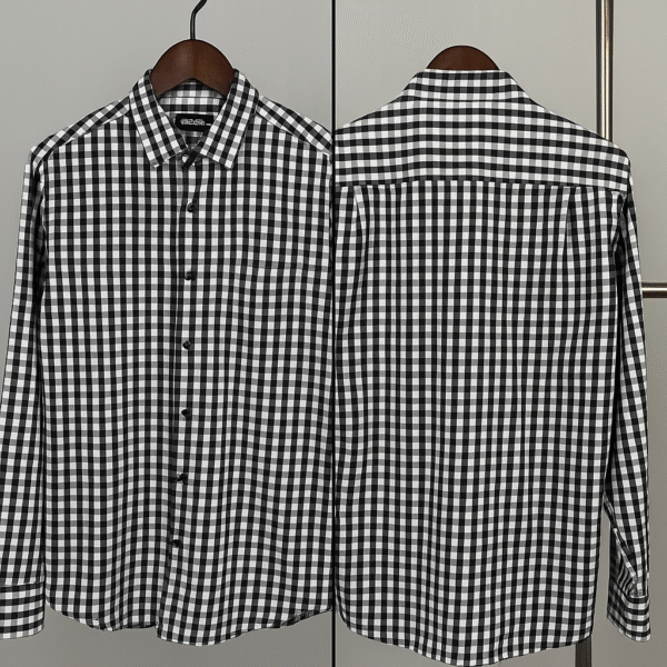 BLACK & WHITE SQUARE CHECK FULL SLEEVE SHIRT