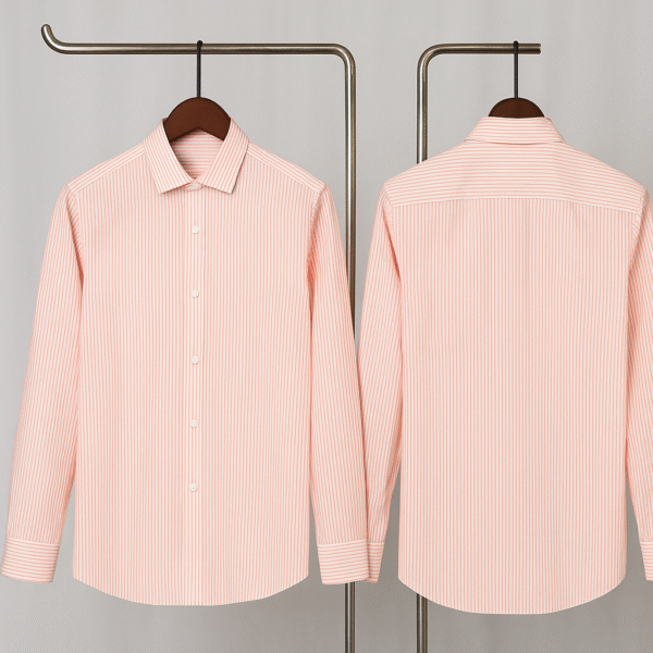 WHITE & ORANGE STRIP FULL SLEEVE SHIRT