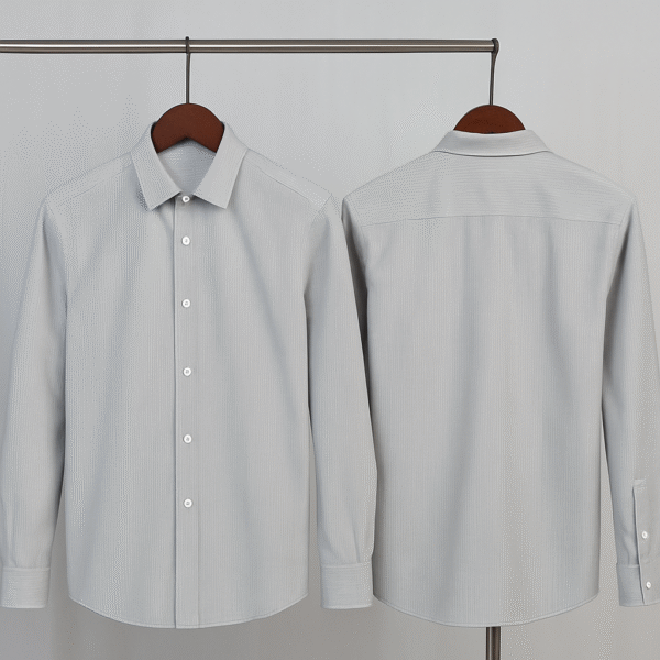 BLACKISH ASH & WHITE STRIP FULL SLEEVE SHIRT
