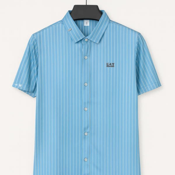 CHINA  IMPOTED SKY BLUE STRIP ARM POLO SHIRT