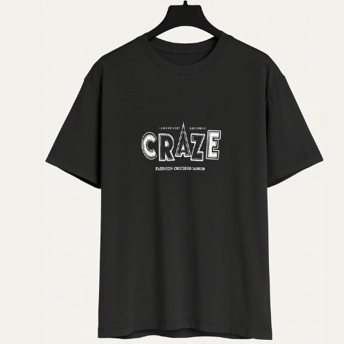 OVER SIZE CHINES  BLACK CRAZE DROP SOULDER T-SHIRT