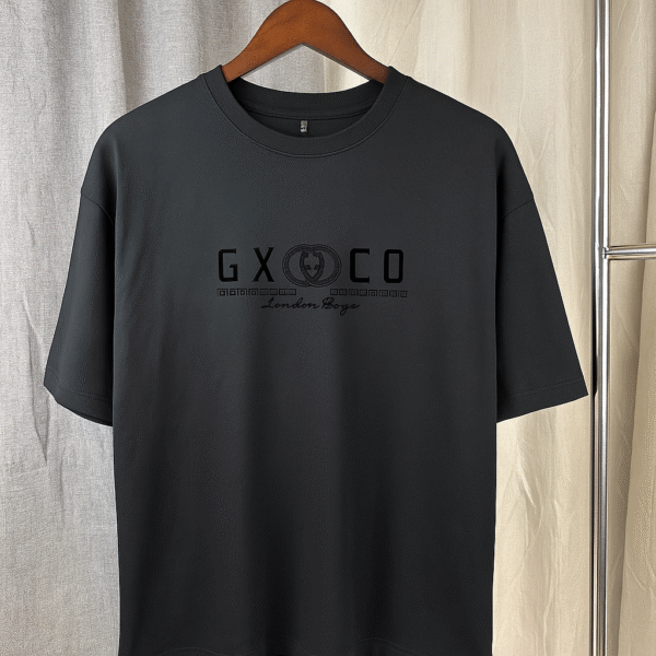 OVER SIZE CHINES BLACK GXCQ  DROP SOULDER T-SHIRT