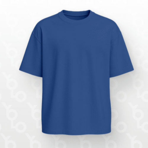 Premium Solid Blue Oversized Drop Shoulder T-Shirt