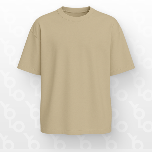 Premium Solid Butter Oversized Drop Shoulder T-Shirt