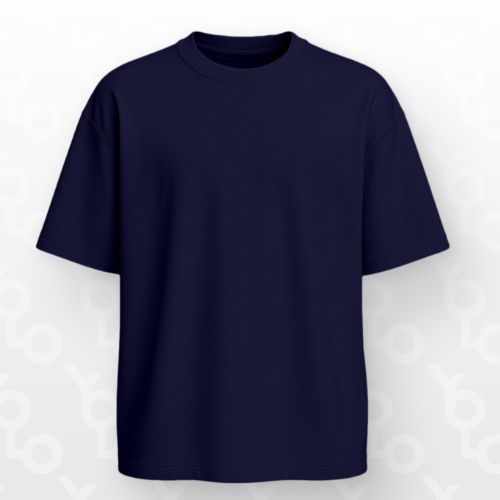 Premium Solid Blackish Ash Oversized Drop Shoulder T-Shirt